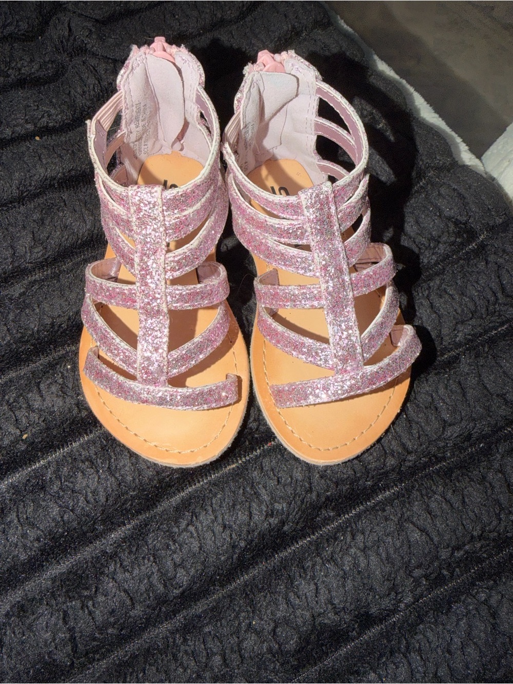 Soda Pink Glitter Gladiator Sandals for Kids